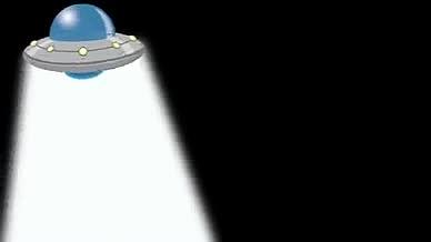 卡通风简约小清新UFO外太空宇宙飞船蓝色视频的预览图